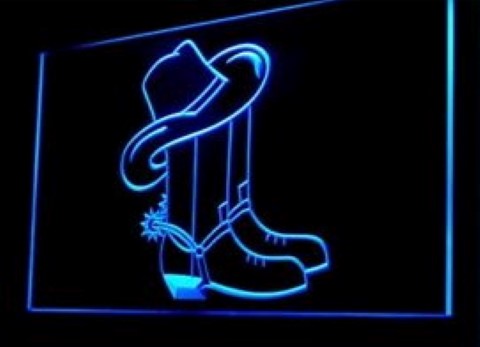 Cowboy Boots LED Neon Sign